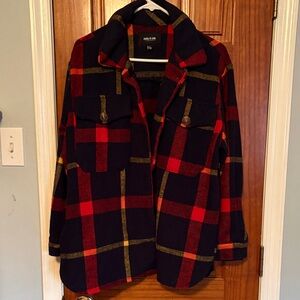 Heavy flannel jacket Navy & Red